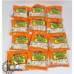 TWELVE 60G BAGS OF PLANTERS IN SHELL PUMPKIN