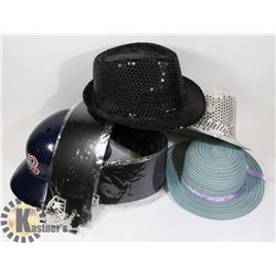 FLAT  OF NEW 6 JUMBO CHAINS AND PART HATS