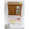 Image 1 : WOOD JEWELRY BOX SOLD WITH COLLECTION OF