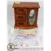 Image 1 : WOOD JEWELRY BOX SOLD WITH COLLECTION OF