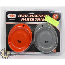 NEW 2 PACK OF OVAL MAGNETIC PARTS TRAYS