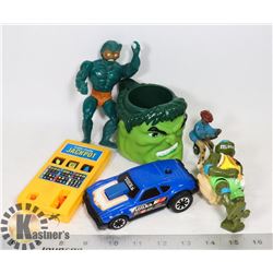 GROUP OF VINTAGE TOYS HULK TONKA MORE