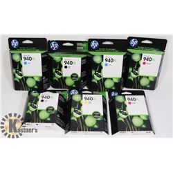 LOT OF 7 HP 940 XL TONNER/CARTRIDGES