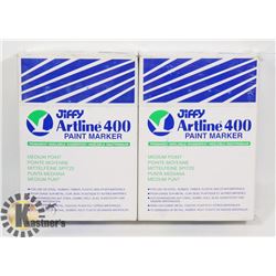 TWO BOXES OF JIFFY ARTLINE 400 PAINT MARKERS