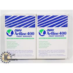 TWO BOXES OF JIFFY ARTLINE 400 PAINT MARKERS