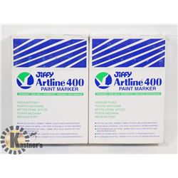 TWO BOXES OF JIFFY ARTLINE 400 PAINT MARKERS