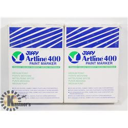 TWO BOXES OF JIFFY ARTLINE 400 PAINT MARKERS