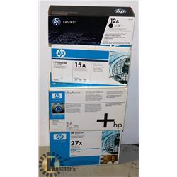 4PCS OF HP TONNER 12A, 15A, 96A & 27A