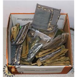 BOX OF ASSORTED HUNTING GEAR AND ACCESSORIES