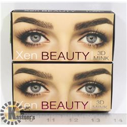 TWO PACKS OF XEN BEAUTY 3D MINK EYELASHES