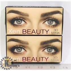 TWO PACKS OF XEN BEAUTY 3D MINK EYELASHES