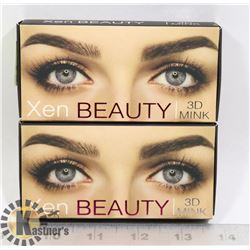 TWO PACKS OF XEN BEAUTY 3D MINK EYELASHES