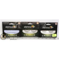 3 PACKAGES OF GLAMOUR 2 GO EYELASHES
