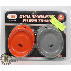 NEW 2 PACK OF OVAL MAGNETIC PARTS TRAYS