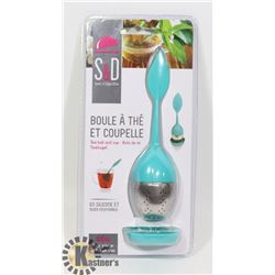 NEW TEA BALL WITH SAUCER FOR STEEPING LOOSE TEA