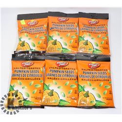 6 BAGS OF SALTED TOASTED PUMPKIN SEEDS