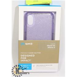 NEW SPECK X / XS IPHONE CASE - PURPLE GLITTER