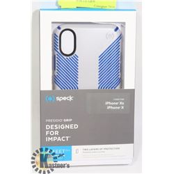 NEW SPECK X / XS IPHONE CASE -GREY WITH BLUE GRIP