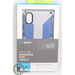 NEW SPECK X / XS IPHONE CASE -GREY WITH BLUE GRIP