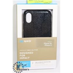 NEW SPECK X / XS IPHONE CASE  BLACK GLITTER W/GRIP