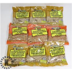 9 ASSORTED BAGS OF SUNFLOWER SEEDS
