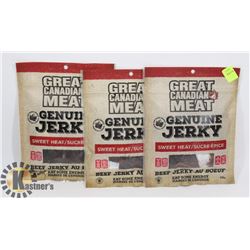 3 BAGS OF SWEET HEAT BEEF JERKY