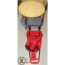 24" ROUND CHILDREN TABLE + GROCERY CART