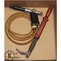 FLAT OF NAIL PULLER AND VARSOL SPRAY GUN