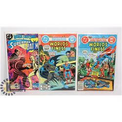 3 VINTAGE WORLDS FINEST COMICS