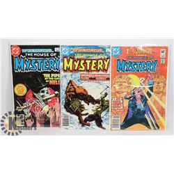 3 VINTAGE HOUSE OF MYSTERY COMICS
