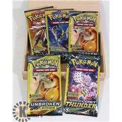 5 SEALED POKEMON BOOSTER PACKS
