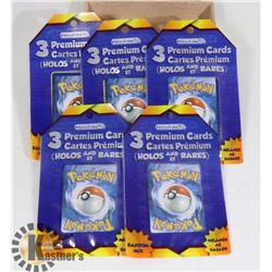 5 SEALED POKEMON BOOSTER PACKS
