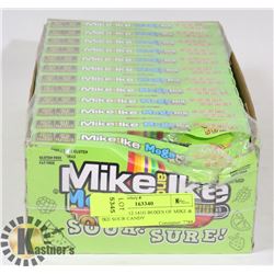 BOX WITH 12 141G BOXES OF MIKE & IKE SOUR CANDY