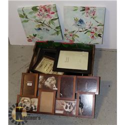 LOT OF PICTURE FRAMES & WALL CANVAS DECOR (2 PCS)