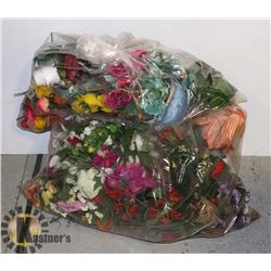 TWO LARGE BAGS OF SILK FLOWERS