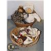 Image 1 : TWO BASKETS OF WHIMSICAL CLOTH DOLLS