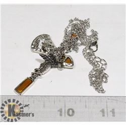 WARRIOR SPIRITS TIGER EYE TOMAHAWK PENDANT