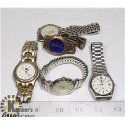 BAG OF 5 UNTESTED MEN'S WATCHES ESTATE