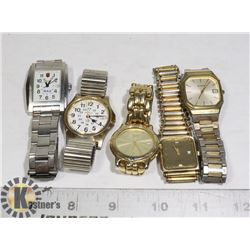 BAG OF 5 UNTESTED MEN'S WATCHES ESTATE