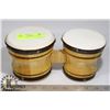 Image 1 : PAIR OF WOODEN BONGO DRUMS