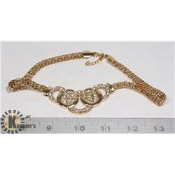 GOLD TONE GEMMED CIRCLES CHOKER