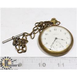 VINTAGE ADMIRAL SWISS POCKET WATCH W/CHAIN