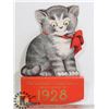 Image 1 : ORIGINAL COMPLETE 1928 CALENDAR PUSSY CAT