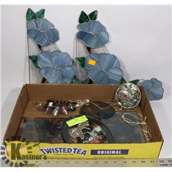 FLAT OF STAINED GLASS PIECES