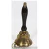 Image 1 : VINTAGE BRASS SCHOOL BELL W/ WOOD HANDLE