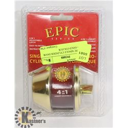 NEW EPIC SINGLE CYLINDER DOOR LOCK - GOLD COLOUR