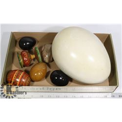 FLAT OF STONE/ ORNAMENTAL EGGS