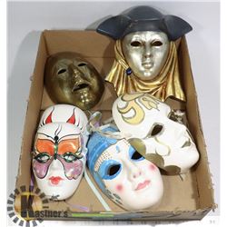 FLAT OF DECORATIVE MASK WALL HANGINGS