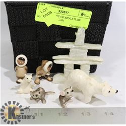 SMALL BASKET OF MINIATURE NATIVE AMERICAN