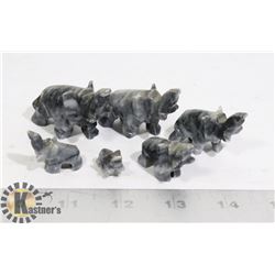 SMALL BAG OF STONE HAND CARVED MINIATURE